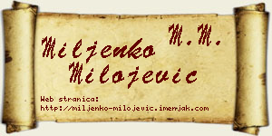 Miljenko Milojević vizit kartica
